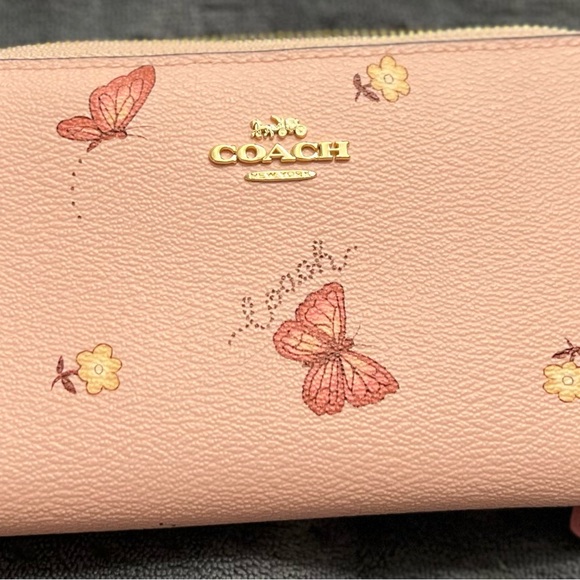 Coach Pink Butterfly Print Wallet - Picture 1 of 3